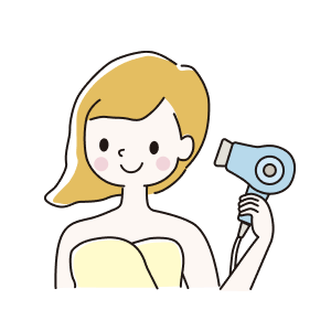 ドライヤーでよく乾かす